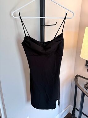 Black Spaghetti-Strap Bodycon Dress